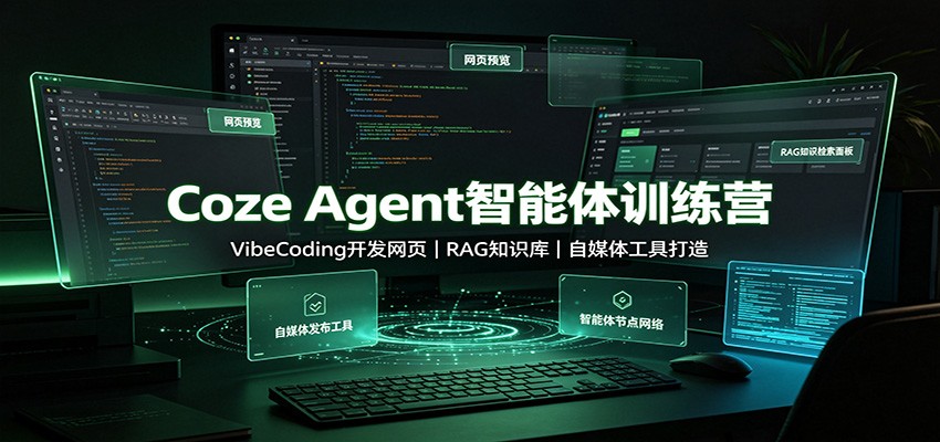 Coze Agent智能体训练营:VibeCoding开发网页,RAG知识库,自媒体工具打造-来聚吧