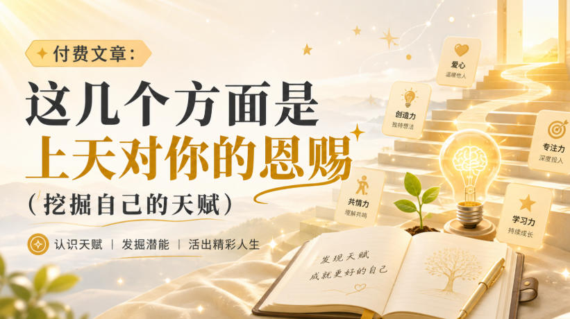 付费文章:这几个方面是上天对你的恩赐(挖掘自己的天赋)-来聚吧