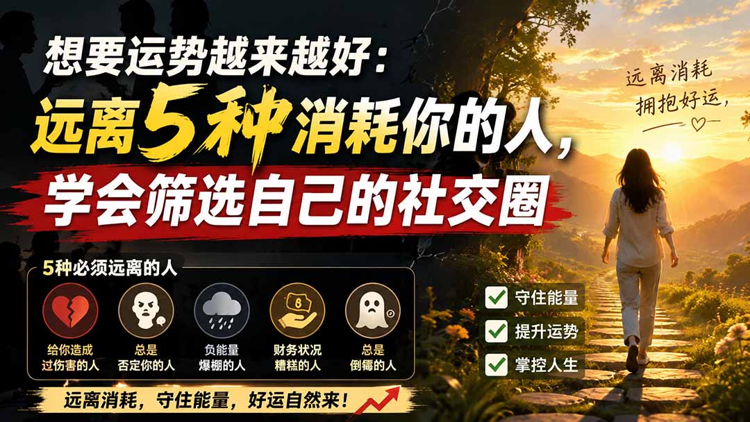 付费文章：想要运势越来越好：远离5种消耗你的人，学会筛选自己的社交圈-来聚吧