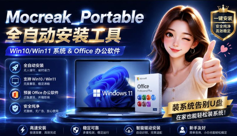 Mocreak全自动安装office和win10、win11系统,告别U盘装系统,使用安全可靠-来聚吧