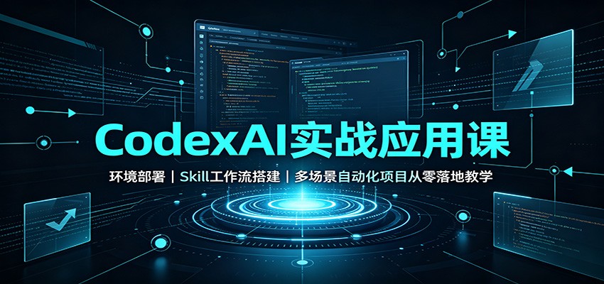 CodexAI实战应用课:环境部署Skill工作流搭建,多场景自动化项目从零落地教学-来聚吧
