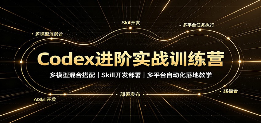 Codex进阶实战训练营：多模型混合搭配，Skill开发部署，多平台自动化落地教学-来聚吧