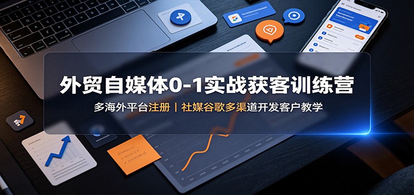 外贸自媒体0-1实战获客训练营:多海外平台注册,社媒谷歌多渠道开发客户教学-来聚吧