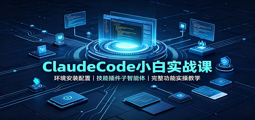 ClaudeCode小白实战课:环境安装配置,技能插件子智能体,完整功能实操教学-来聚吧