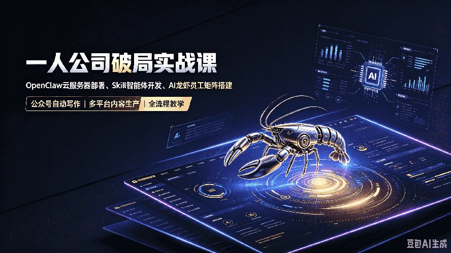 一人公司破局实战课｜OpenClaw云服务器部署、Skill智能体开发、AI龙虾员工矩阵搭建，公众号自动写作与多平台内容...-来聚吧