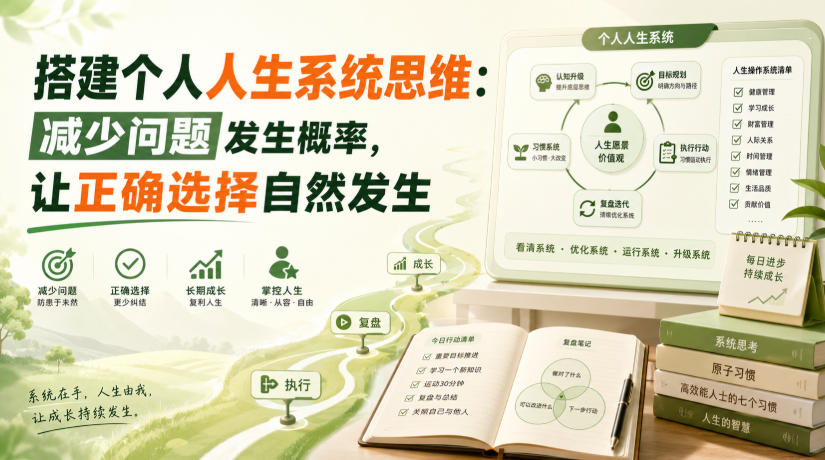 付费文章：搭建个人人生系统思维：减少问题发生概率，让正确选择自然发生-来聚吧