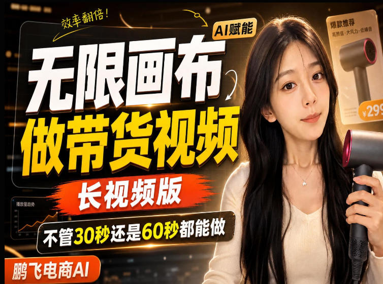 【保姆级教程】无限画布搭建长带货视频，拼接不翻车全程一致，小白跟着步骤也能上手-来聚吧
