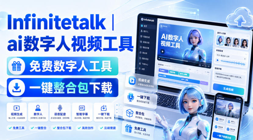 Infinitetalk丨ai数字人视频工具,免费数字人工具,一键整合包下载-来聚吧