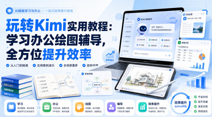 玩转Kimi实用教程：学习办公绘图辅导，全方位提升效率-来聚吧