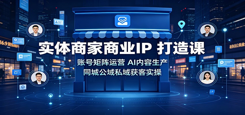 实体商家商业IP打造课：账号矩阵运营，AI内容生产，同城公域私域获客实操-来聚吧