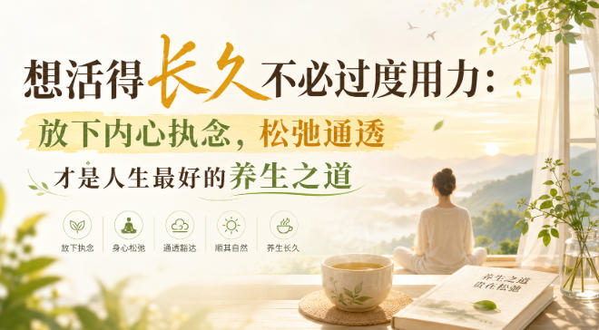 付费文章：想活得长久不必过度用力：放下内心执念，松弛通透才是人生最好的养生之道-来聚吧