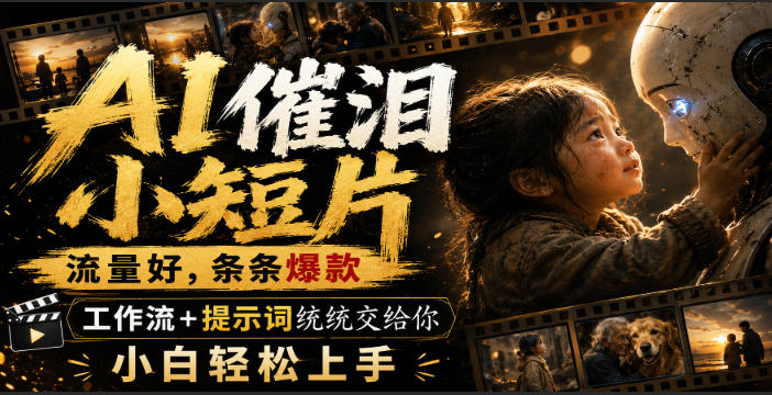 AI催泪小短片,流量好,条条爆款,工作流+提示词统统交给你,小白轻松上手-来聚吧