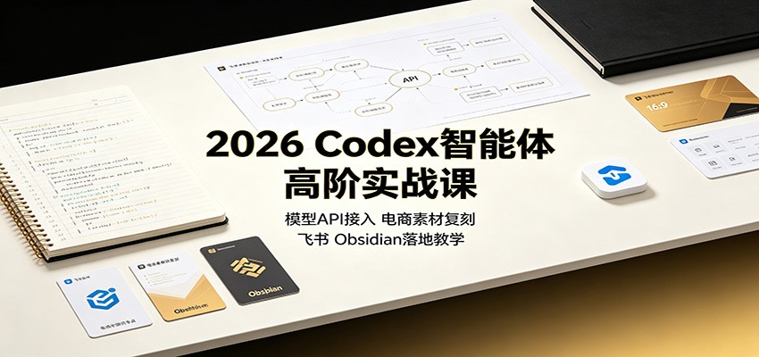 2026 Codex智能体高阶实战课：模型API接入，电商素材复刻，飞书Obsidian落地教学-来聚吧