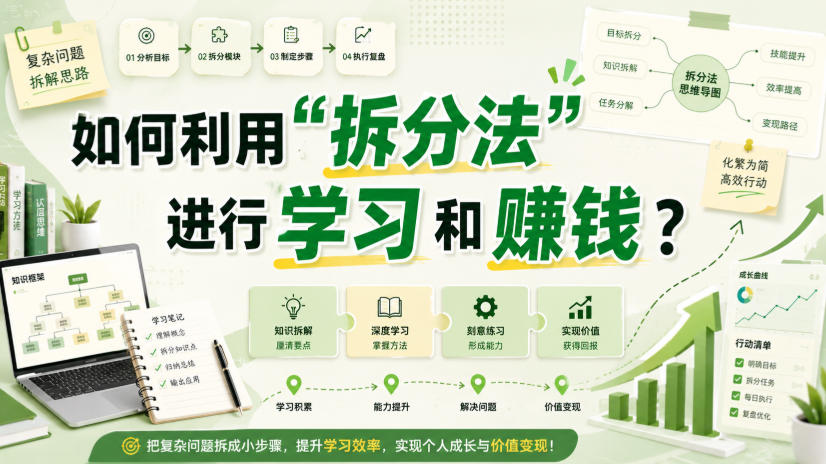 付费文章:如何利用“拆分法”进行学习和賺钱?-来聚吧