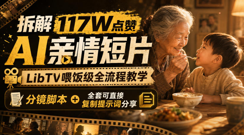 拆解117W点赞AI亲情短片,LibTV喂饭级全流程教学,分镜脚本+全套可直接复制提示词分享-来聚吧