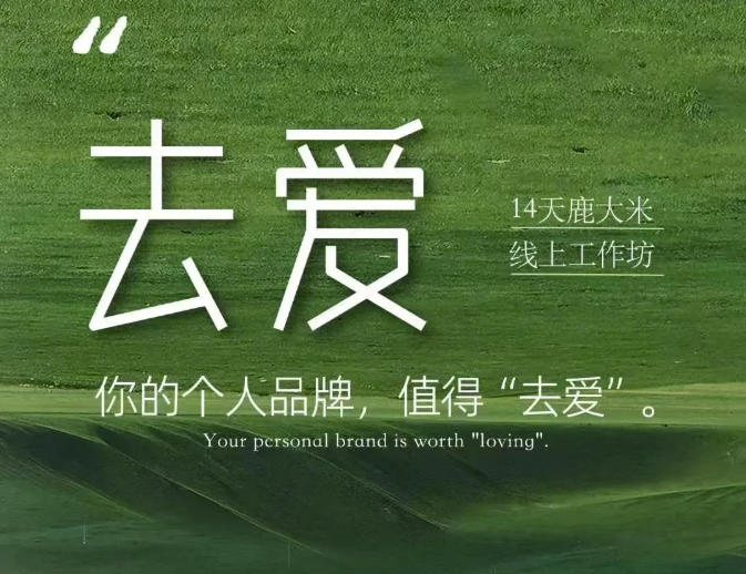 去爱14天鹿大米线上工作坊,你的个人品牌,值得“去爱”-来聚吧