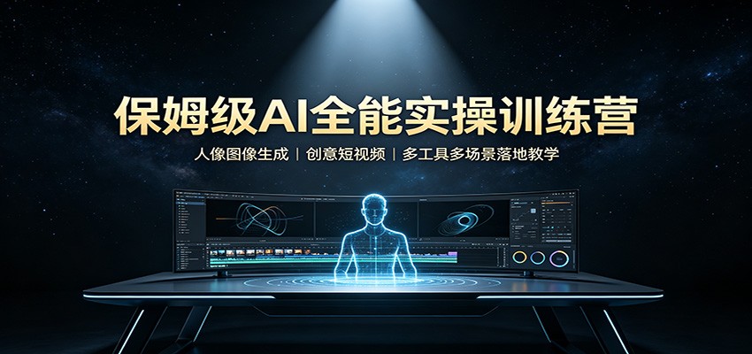 保姆级AI全能实操训练营:人像图像生成,创意短视频,多工具多场景落地教学-来聚吧