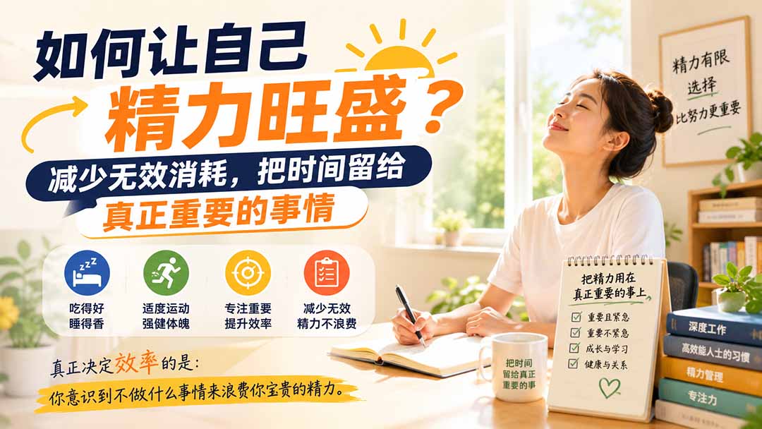付费文章:如何让自己精力旺盛?减少无效消耗,把时间留给真正重要的事情-来聚吧