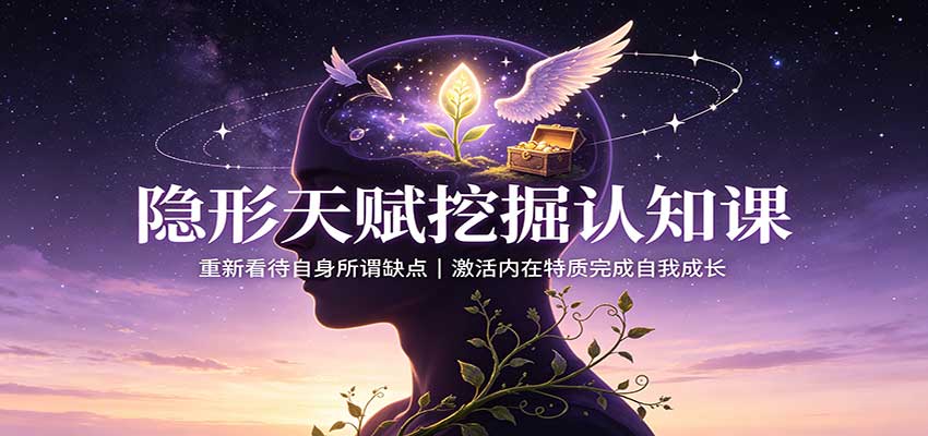 隐形天赋挖掘认知课:重新看待自身所谓缺点,激活内在特质完成自我成长-来聚吧