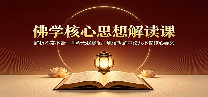 佛学核心思想解读课:解析不常不断,阐释无我缘起,通俗拆解中论八不偈核心要义-来聚吧