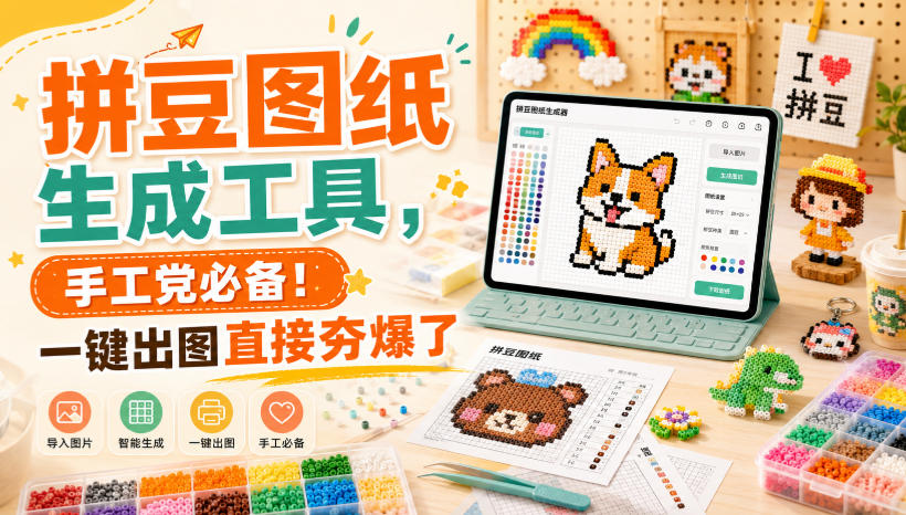 拼豆图纸生成工具，手工党必备！一键出图直接夯爆了-来聚吧