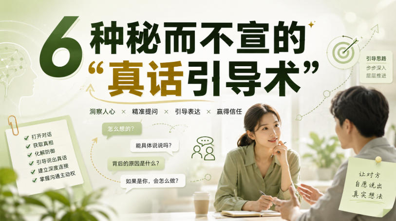 付费文章：6种秘而不宣的“真话引导术”-来聚吧