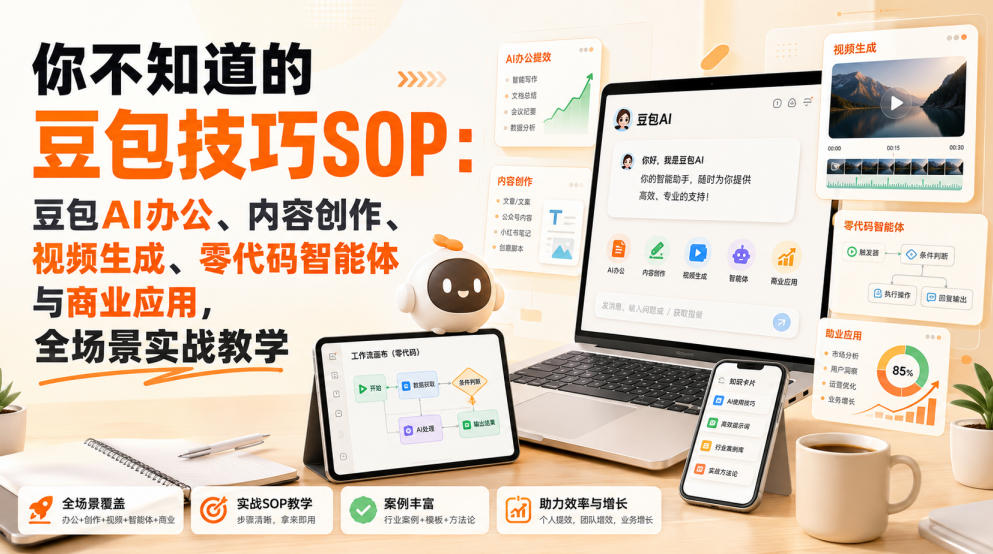你不知道的豆包技巧SOP：豆包AI办公、内容创作、视频生成、零代码智能体与商业应用，全场景实战教学-来聚吧