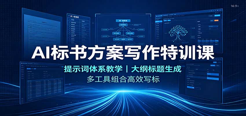 AI标书方案写作特训课:提示词体系教学,大纲标题生成,多工具组合高效写标-来聚吧