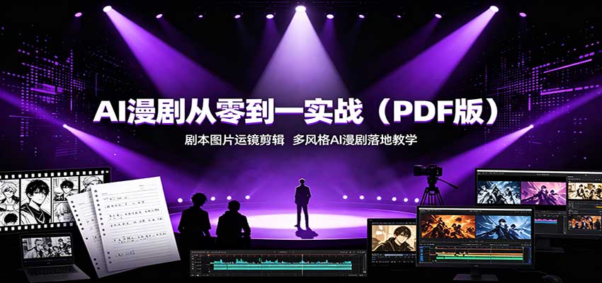 AI漫剧从零到一实战(PDF版):剧本图片运镜剪辑,多风格AI漫剧落地教学-来聚吧