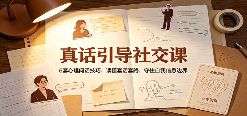 真话引导社交课:6套心理问话技巧,读懂套话套路,守住自我信息边界-来聚吧