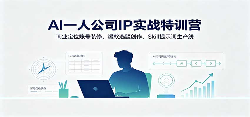 AI一人公司IP实战特训营:商业定位账号装修,爆款选题创作,Skill提示词生产线-来聚吧