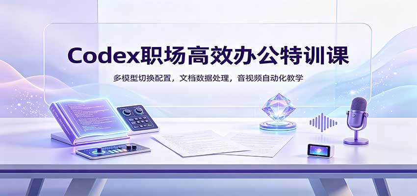 Codex职场高效办公特训课：多模型切换配置，文档数据处理，音视频自动化教学-来聚吧