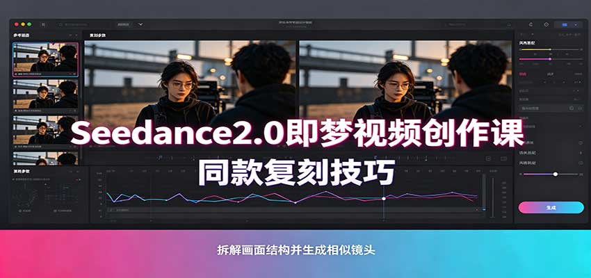 Seedance2.0即梦视频创作课：剧本式视频制作，同款复刻技巧，多行业案例落地教学-来聚吧