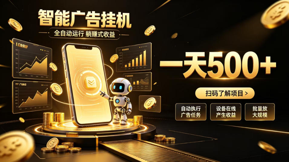 智能广告挂G项目,无需人工值守,全自动躺賺增收,单日收益可达500+【揭秘】-来聚吧