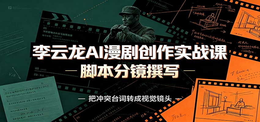 李云龙AI漫剧创作实战课：角色人设还原，脚本分镜撰写，AI漫剧成片完整制作教学-来聚吧