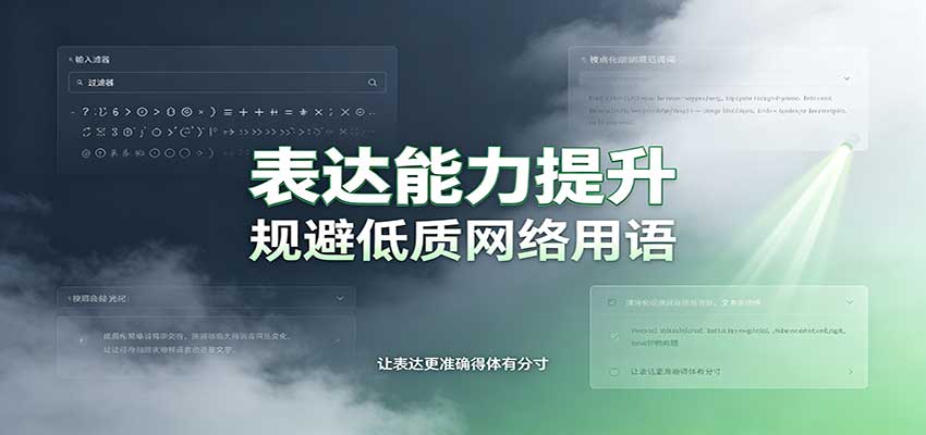 表达能力提升：语言塑造思想逻辑，规避低质网络用语，强化心智感知-来聚吧