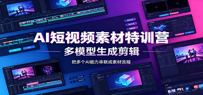 AI短视频素材特训营:Codex本地部署实操,多模型生成剪辑,爆量素材挖掘教学-来聚吧