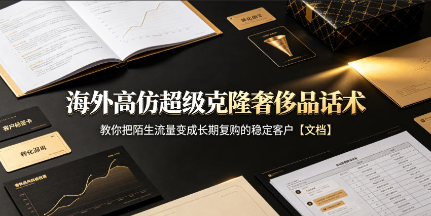 海外高仿超级克隆奢侈品话术,教你把陌生流量变成长期复购的稳定客户【文档】-来聚吧