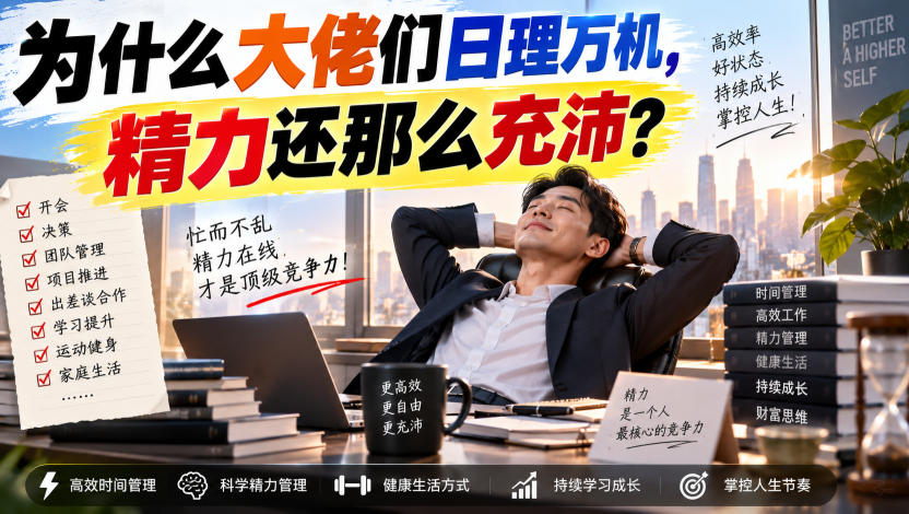 付费文章:为什么大佬们日理万机,精力还那么充沛?-来聚吧