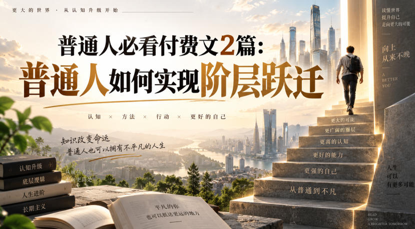 普通人必看付费文2篇:普通人如何实现阶层跃迁-来聚吧