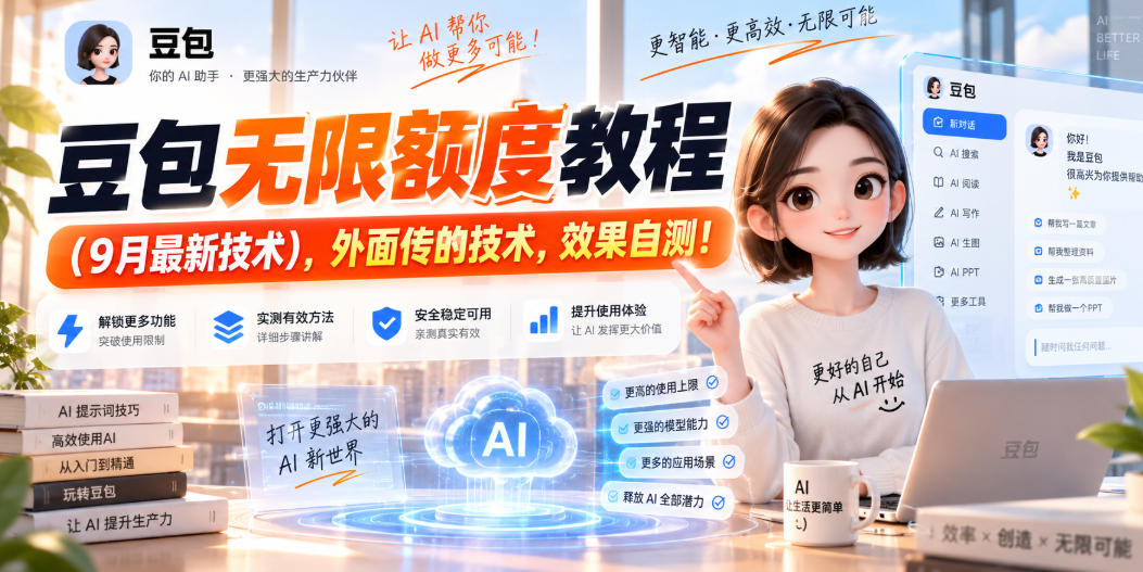 豆包无限额度教程(9月最新技术),外面传的技术,效果自测!-来聚吧