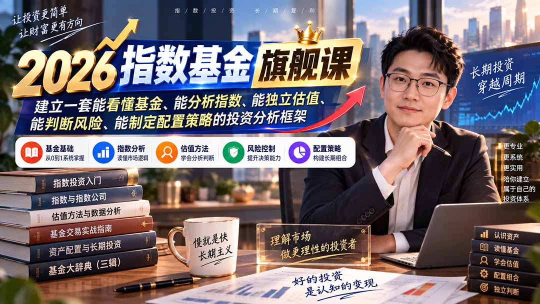 2026指数基金旗舰课｜建立一套能看懂基金、能分析指数、能独立估值、能判断风险、能制定配置策略的投资分析框架-来聚吧