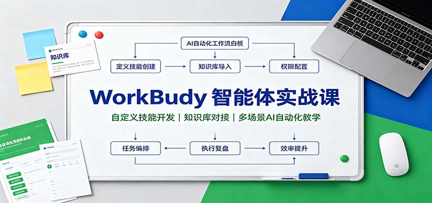 WorkBuddy智能体实战课：自定义技能开发，知识库对接，多场景AI自动化教学-来聚吧
