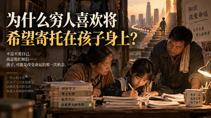某社群精品文章:为什么穷人喜欢将希望寄托在孩子身上?-来聚吧