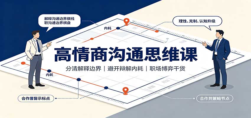 高情商沟通思维课：分清解释边界，避开辩解内耗，职场博弈干货-来聚吧