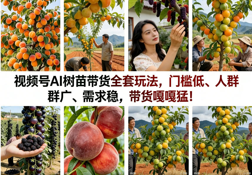 视频号AI树苗带货全套玩法,门槛低、人群广、需求稳,带货嘎嘎猛!(更新0908)-来聚吧