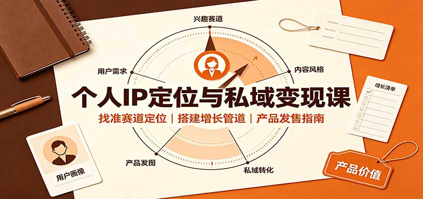 个人IP定位与私域变现课:找准赛道定位,搭建增长管道,产品发售指南-来聚吧