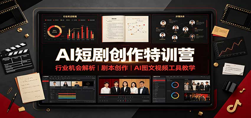 AI短剧创作特训营:行业机会解析,剧本创作,AI图文视频工具教学(文字版)-来聚吧