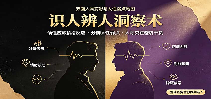 识人辨人终极心法:读懂应激情绪反应,分辨人性弱点,人际交往避坑干货-来聚吧