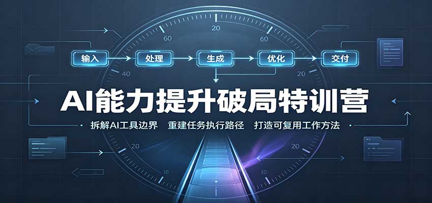 AI能力提升破局特训营:掌握AI交互逻辑,内容创作,搭建工作流-来聚吧